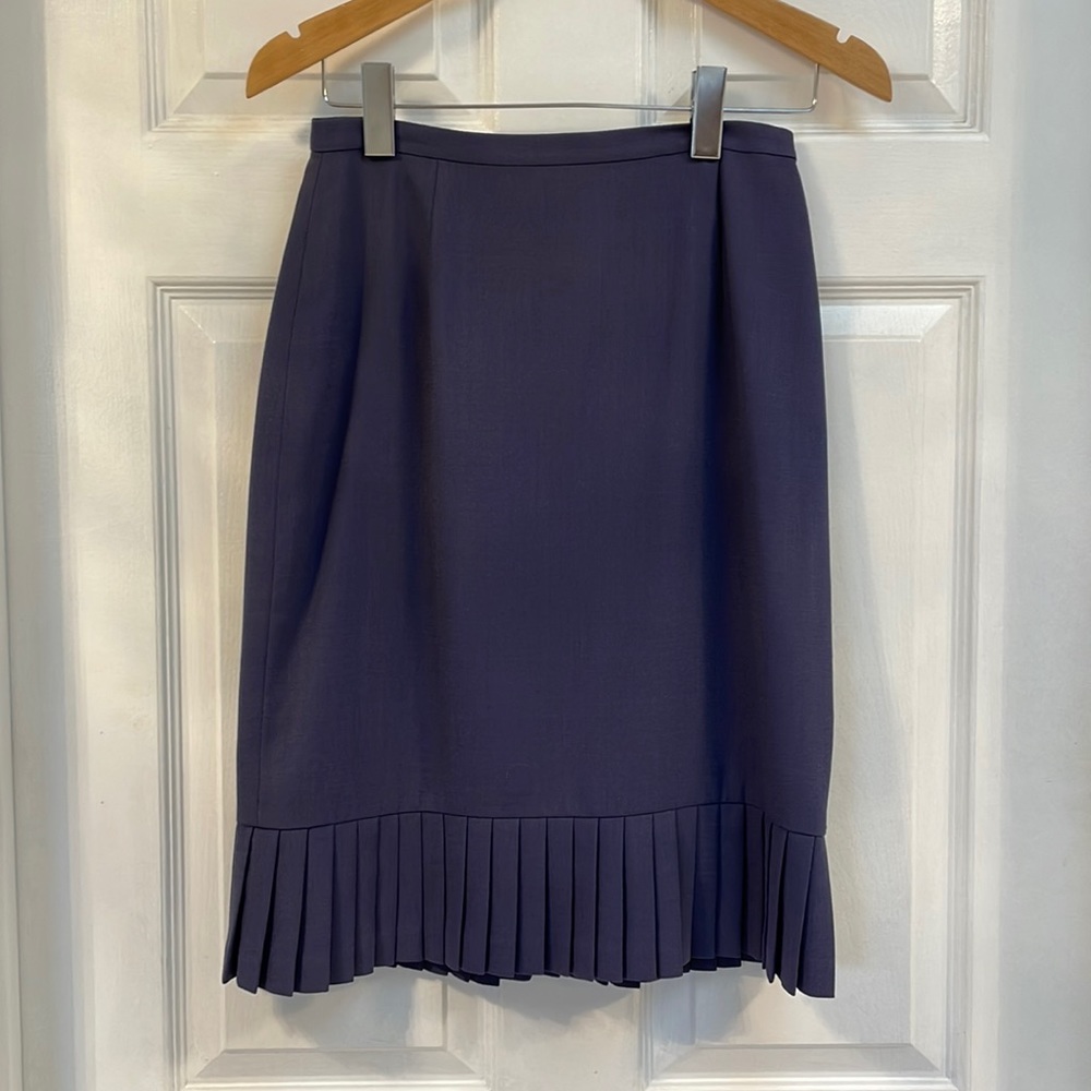 ★ Vintage Sunny Choi | Mauve Purple Pencil Skirt with Pleated Hemline, US4 ★